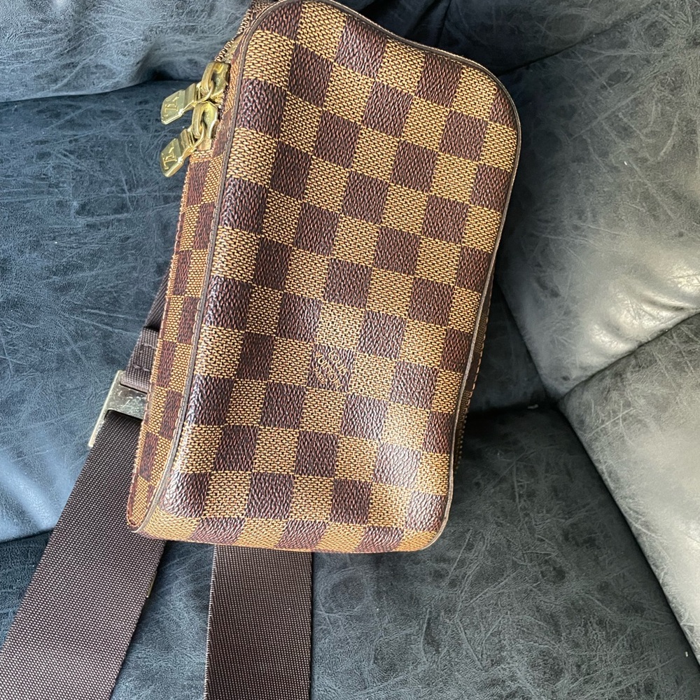 Brown Checkered cross body bag